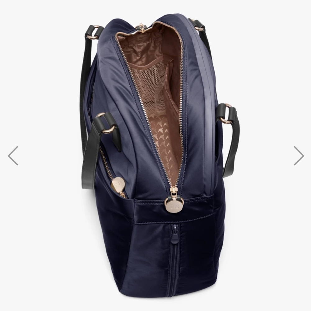 Lo&Sons OG Weekender Bag in Navy / Camel / Gold - Picture 11 of 14